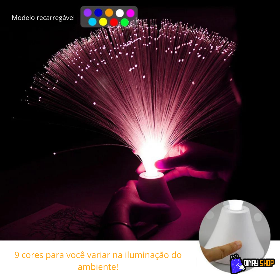 Luminária decorativa de fibra óptica