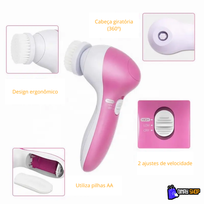 Escova de limpeza facial elétrica